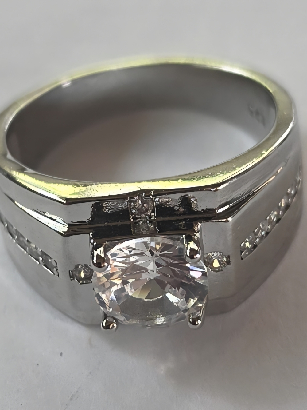 Sterling Silver Clear Solitaire CZ Ring - Women's Fashion Ring 2ct